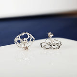 925 Sterling Silver Semi Mount Earrings for 8-11mm Pearl/Round Beads