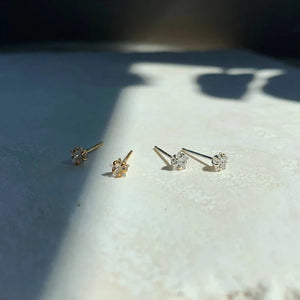 925 Silver Cz Star Stud Earrings Dainty Ear Bones