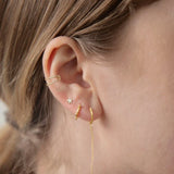 925 Silver Cz Star Stud Earrings Dainty Ear Bones