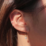 925 Silver Cz Star Stud Earrings Dainty Ear Bones