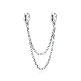 925 Sterling Silver Safety Chain Bead for Bracelet DIY Jewelry