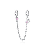 925 Sterling Silver Safety Chain Bead for Bracelet DIY Jewelry