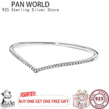 925 Sterling Silver Love Wishing Bone V-Shaped Women's Bracelet
