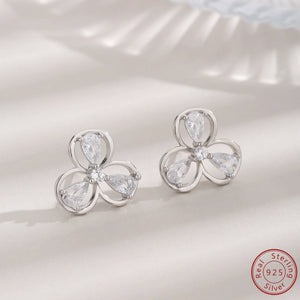 925 Silver Water Drop Zircon Earrings - Elegant Jewelry for Women
