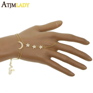 925 Silver Wristlet Bracelet with Ring CZ Paved Charm Jewelry