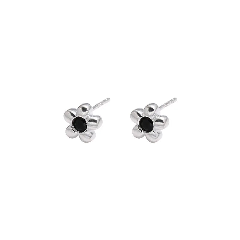 925 Sterling Silver Flower Earrings Small Cold Female Korea Jewelry