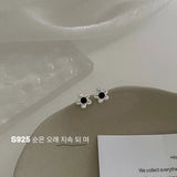 925 Sterling Silver Flower Earrings Small Cold Female Korea Jewelry