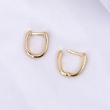 925 Sterling Silver Small Square Earrings 18K Jewelry Hoop Ear Buckles