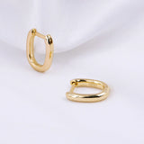 925 Sterling Silver Small Square Earrings 18K Jewelry Hoop Ear Buckles