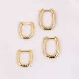 925 Sterling Silver Small Square Earrings 18K Jewelry Hoop Ear Buckles