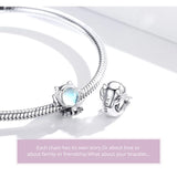 925 Silver Space Cat Charm Pendant Bracelet DIY Jewelry