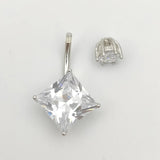 925 Silver Square CZ Belly Ring Piercing Jewelry