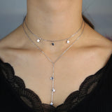 925 Silver Star Charm Y Shape Chain Necklace