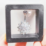 925 Silver Sunflower Belly Button Ring Navel Piercing Jewelry Women