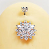925 Silver Sunflower Belly Button Ring Navel Piercing Jewelry Women