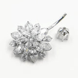 925 Silver Sunflower Belly Ring Navel Piercing Jewelry