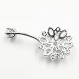 925 Silver Sunflower Belly Ring Navel Piercing Jewelry