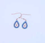 925 Silver Evil Eye Dangle Earring with Colorful CZ Stone