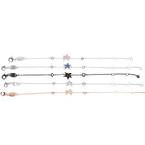 925 Sterling Silver Teen Girl Chain CZ Star Charm Bracelet