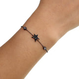 925 Sterling Silver Teen Girl Chain CZ Star Charm Bracelet