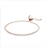 925 Silver Tennis Chain Pan Bracelet for Bead Charm DIY Jewelry