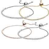 925 Silver Tennis Chain Pan Bracelet for Bead Charm DIY Jewelry