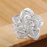 925 Silver Wedding Retro Woman Necklace Earring Ring Set