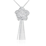 925 Silver Wedding Retro Woman Necklace Earring Ring Set