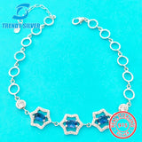 925 Silver CZ Bracelet for Women, Daisy Flower Love Jewelry