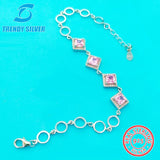 925 Silver Daisy Bracelet with CZ for Women