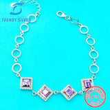 925 Silver Daisy Bracelet with CZ for Women