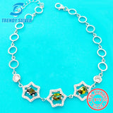 925 Silver CZ Bracelet for Women, Daisy Flower Love Jewelry