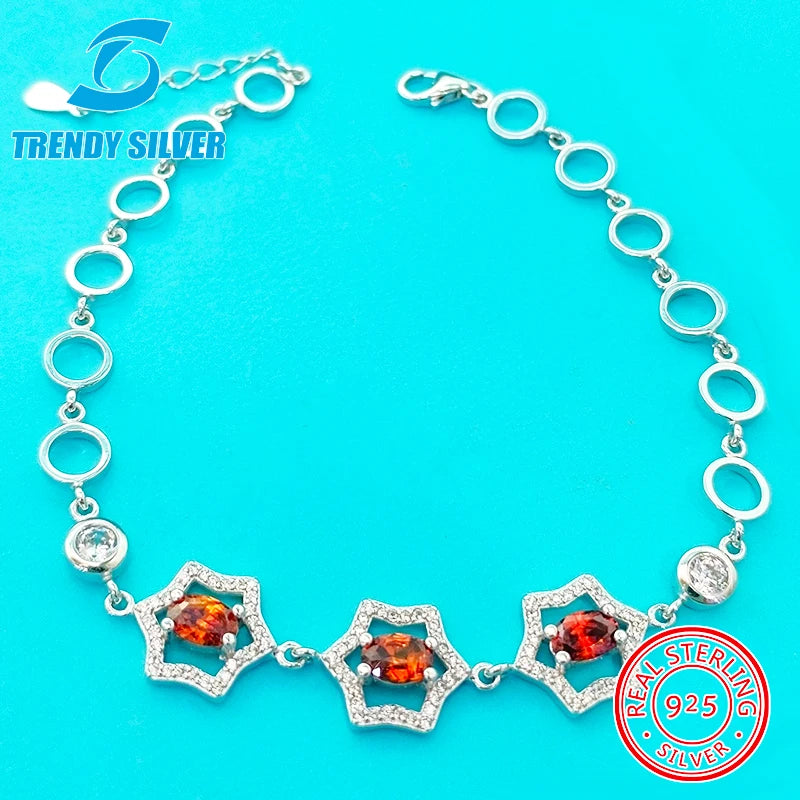 925 Silver CZ Bracelet for Women, Daisy Flower Love Jewelry