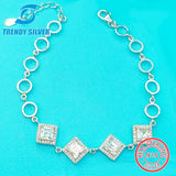 925 Silver Daisy Bracelet with CZ for Women