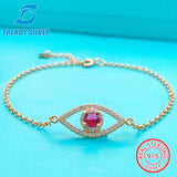 925 Silver CZ Bracelet for Women Daisy Flower Love