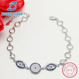 925 Silver Evil Eye Bracelet with CZ Zirconia for Women