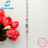 925 Silver Evil Eye Bracelet with CZ Zirconia