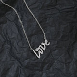 925 Sterling Silver LOVE Necklace European and American Jewelry