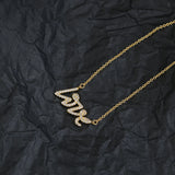 925 Sterling Silver LOVE Necklace European and American Jewelry