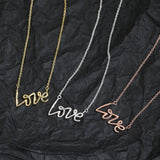925 Sterling Silver LOVE Necklace European and American Jewelry