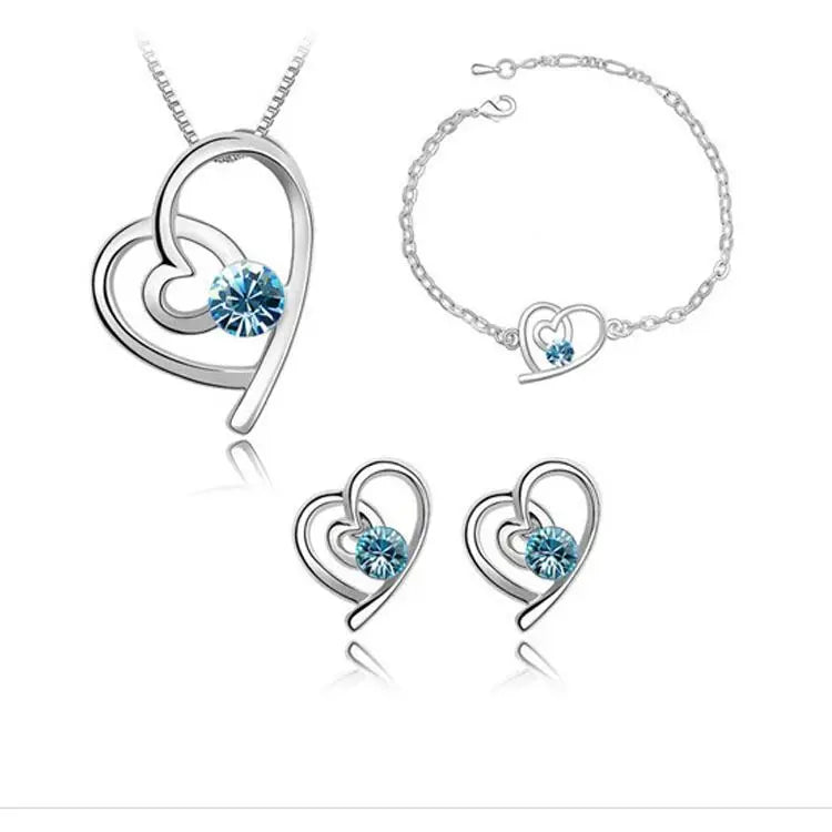 925 Silver Woman Set: Necklace, Earrings, Bracelet