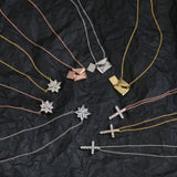 925 Sterling Silver Envelope Cross Necklace European American Jewelry
