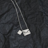 925 Sterling Silver Envelope Cross Necklace European American Jewelry