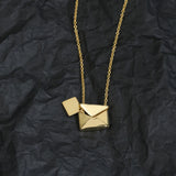 925 Sterling Silver Envelope Cross Necklace European American Jewelry