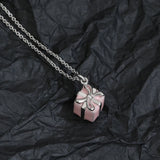 925 Silver Woman Box Necklace Light Jewelry