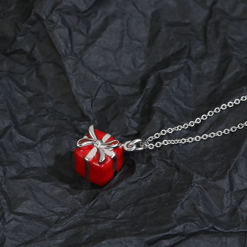 925 Silver Woman Box Necklace Light Jewelry