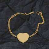 925 Silver Heart Bracelet European American Jewelry