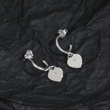 925 Sterling Silver Heart-shaped Earrings with Drill