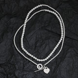 925 Silver Pearl Necklace for Women - Stacked Light Jewelry