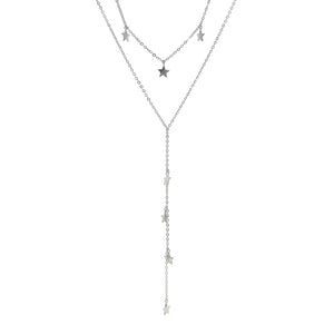 925 Silver Y Shape Layered Necklace For Women